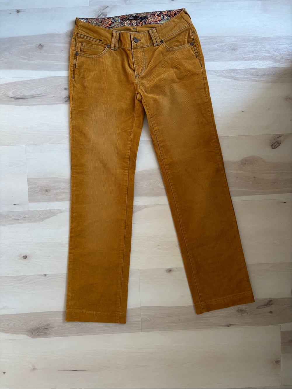 Prana Straight-Leg Corduroy Pants in Mustard